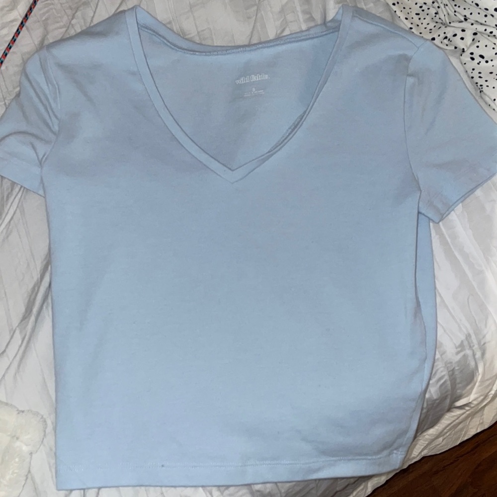 Light blue crop tee